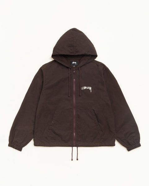 Stüssy ワックスドコットン ビーチシェル ジャケット ブラウン ユニセックス 長袖