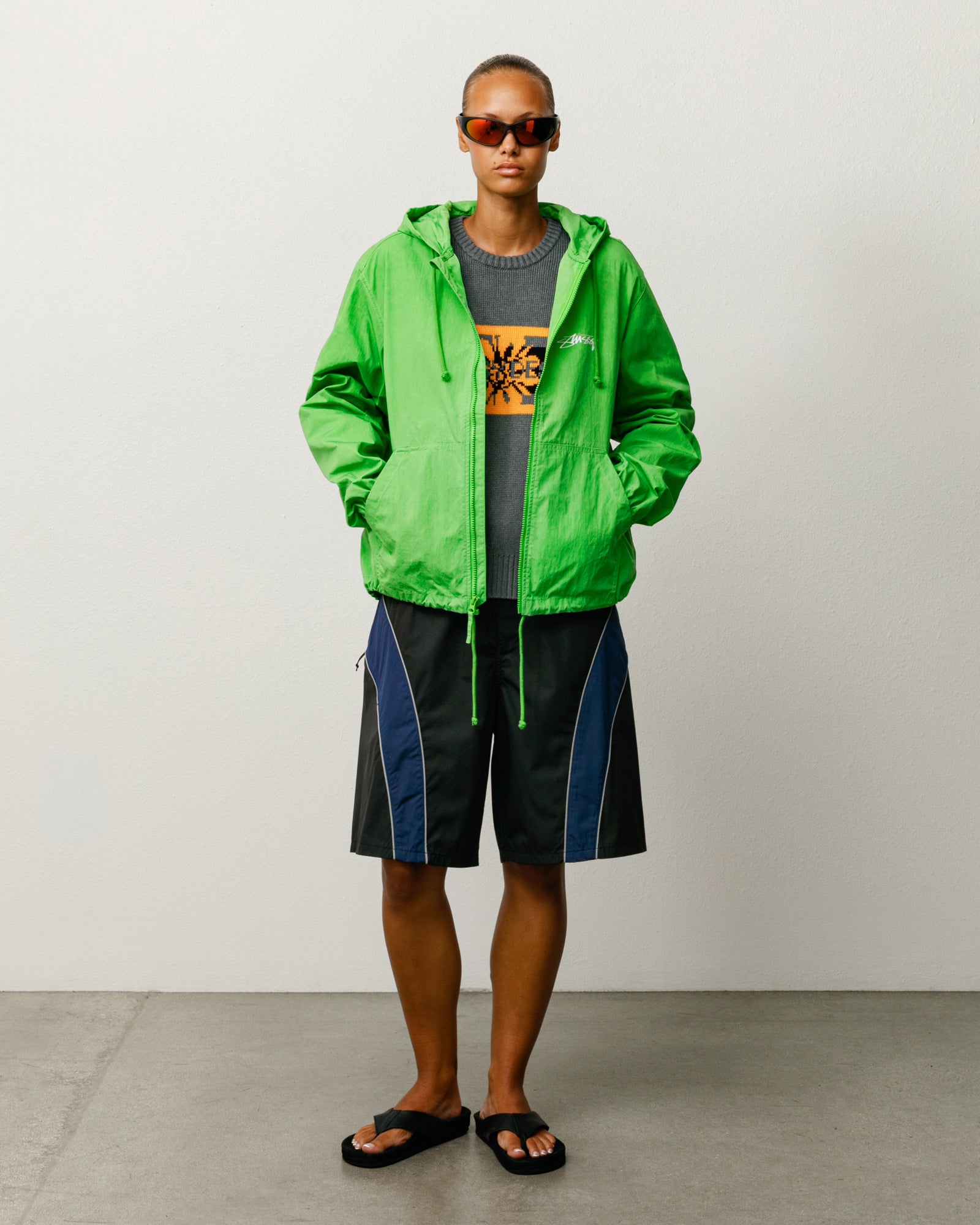 Waxed Cotton Beach Shell - Kiwi | Outerwear | Stüssy Japan