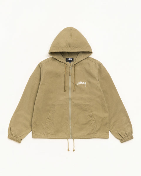 ワックスドコットン製ビーチシェルジャケット（オリーブ）