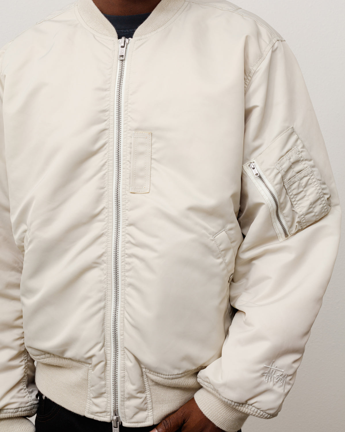 Ma-1 Bomber Unisex Long Sleeve In Bone