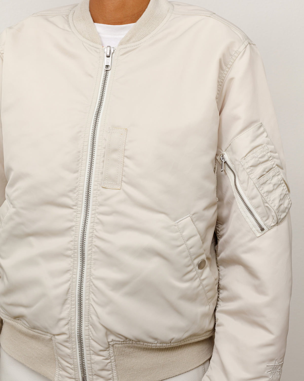 Ma-1 Bomber Unisex Long Sleeve In Bone