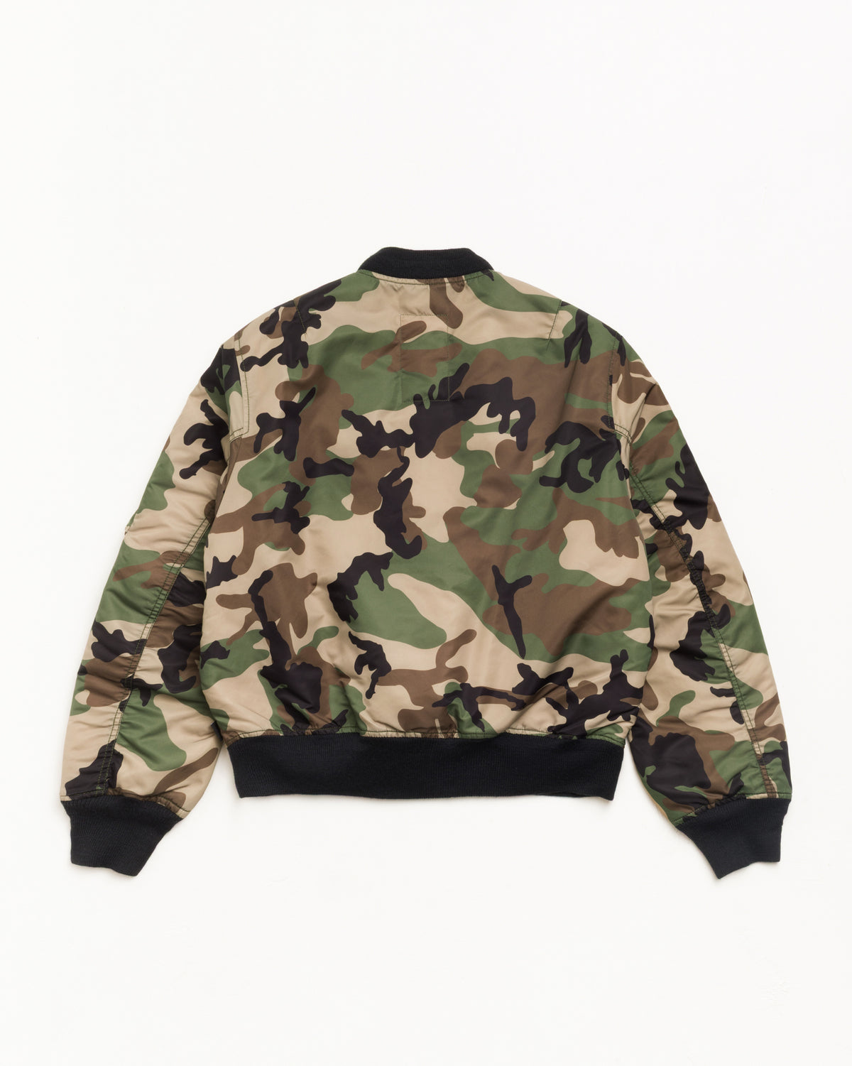 Ma-1 Bomber Unisex Long Sleeve In Woodland Camo