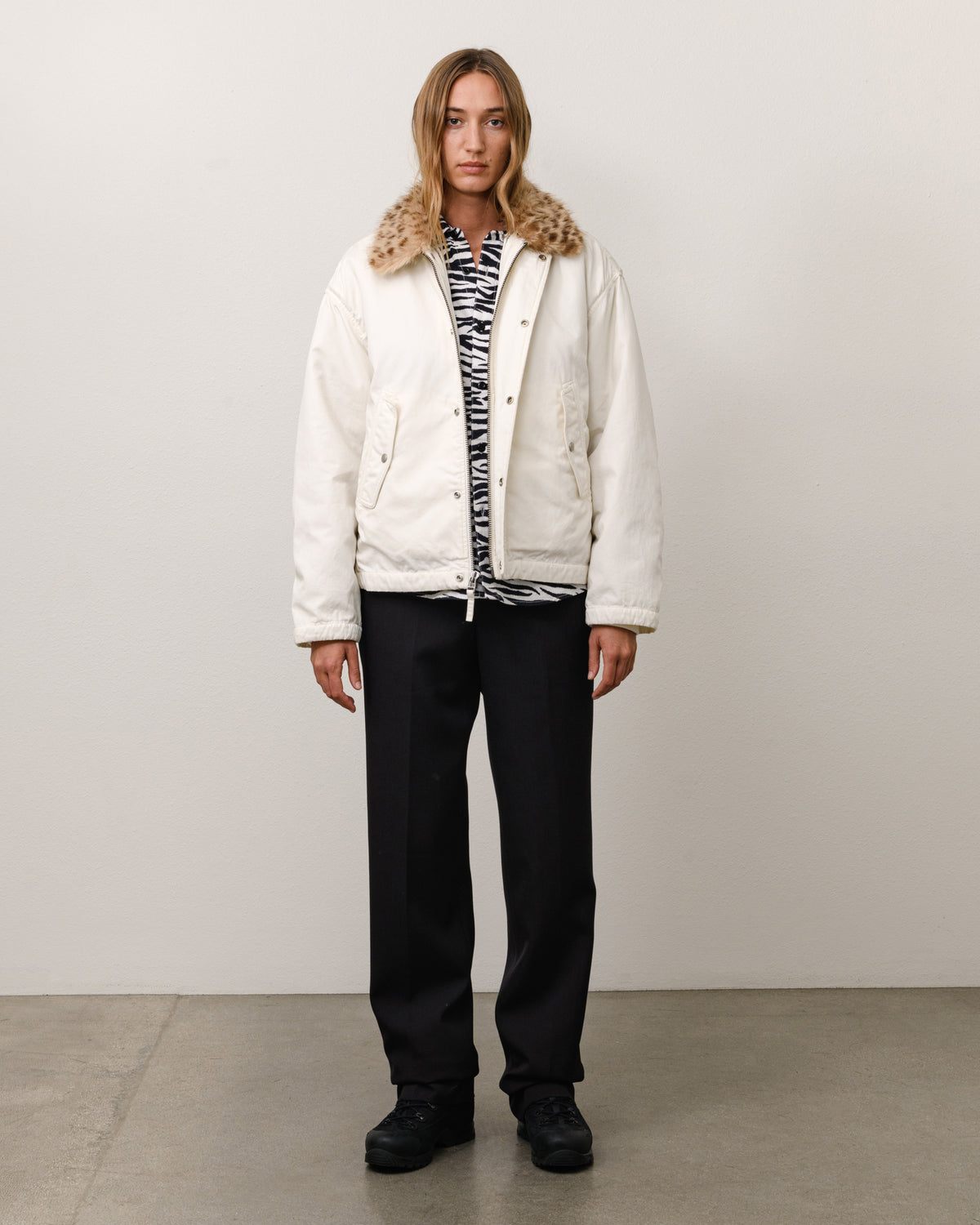Convertible Deck Jacket Unisex Long Sleeve In Bone