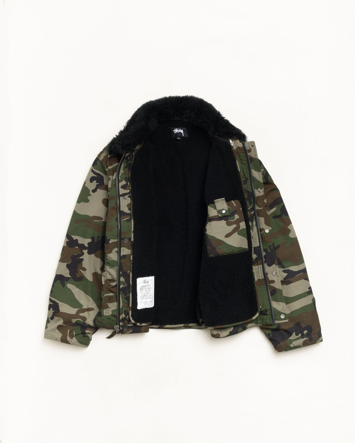 Convertible Deck Jacket Unisex Long Sleeve In Woodland Camo