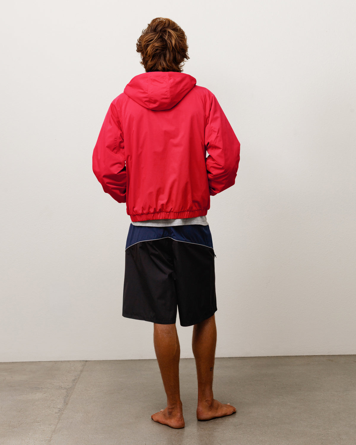 Coastline Hooded Jacket Unisex Long Sleeve In Red