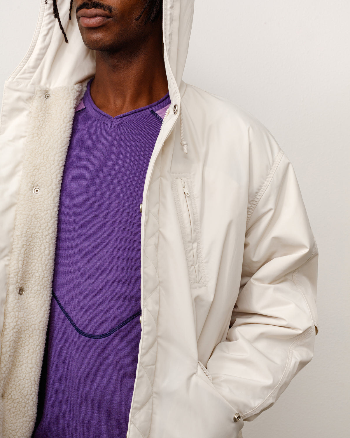 Flight Parka Unisex Long Sleeve In Bone