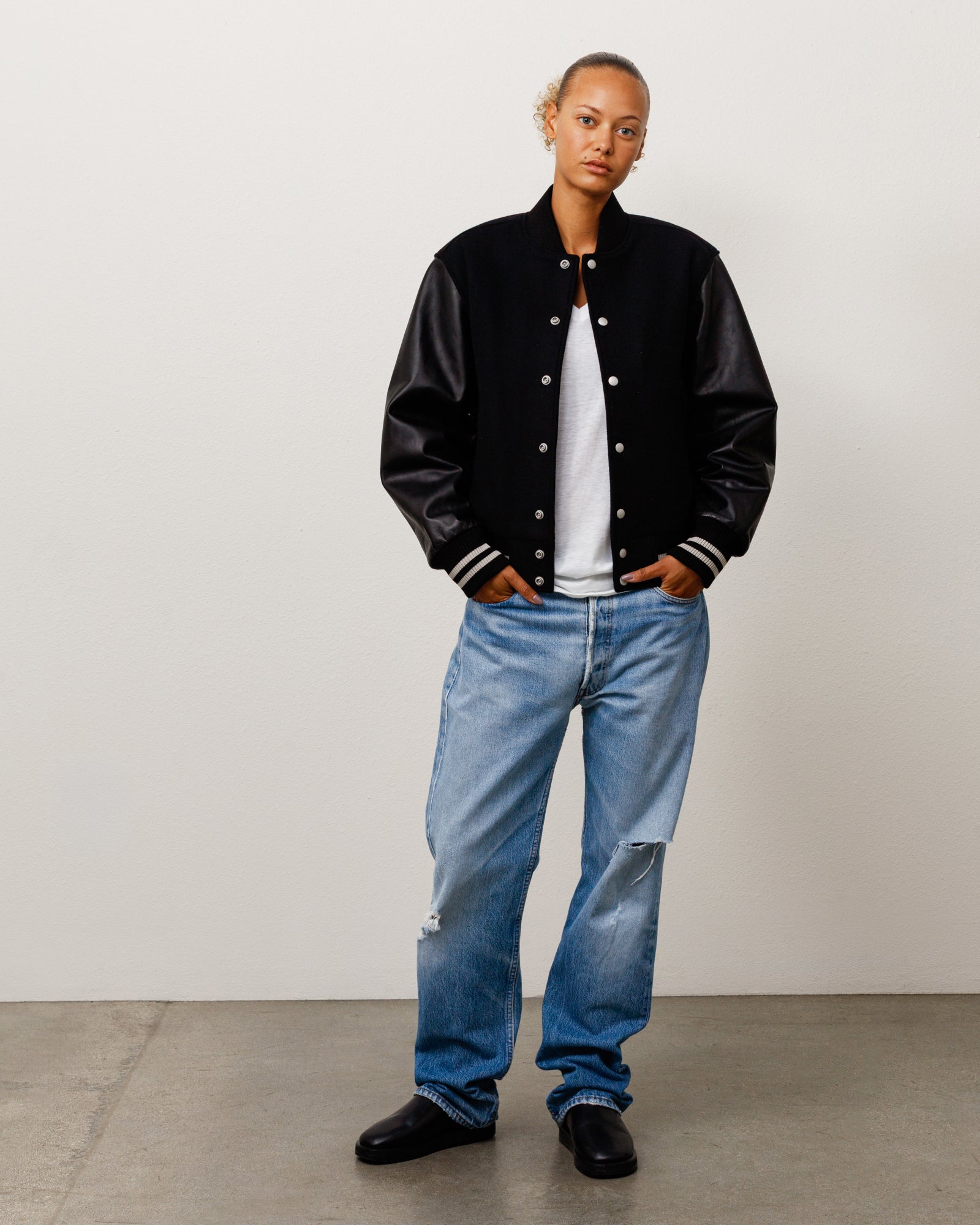 Wool Varsity Jacket - Black | Outerwear | Stüssy Japan