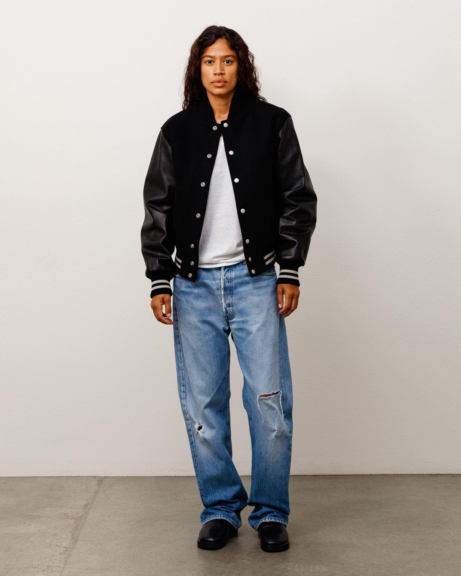 Wool Varsity Jacket - Black | Outerwear | Stüssy Japan