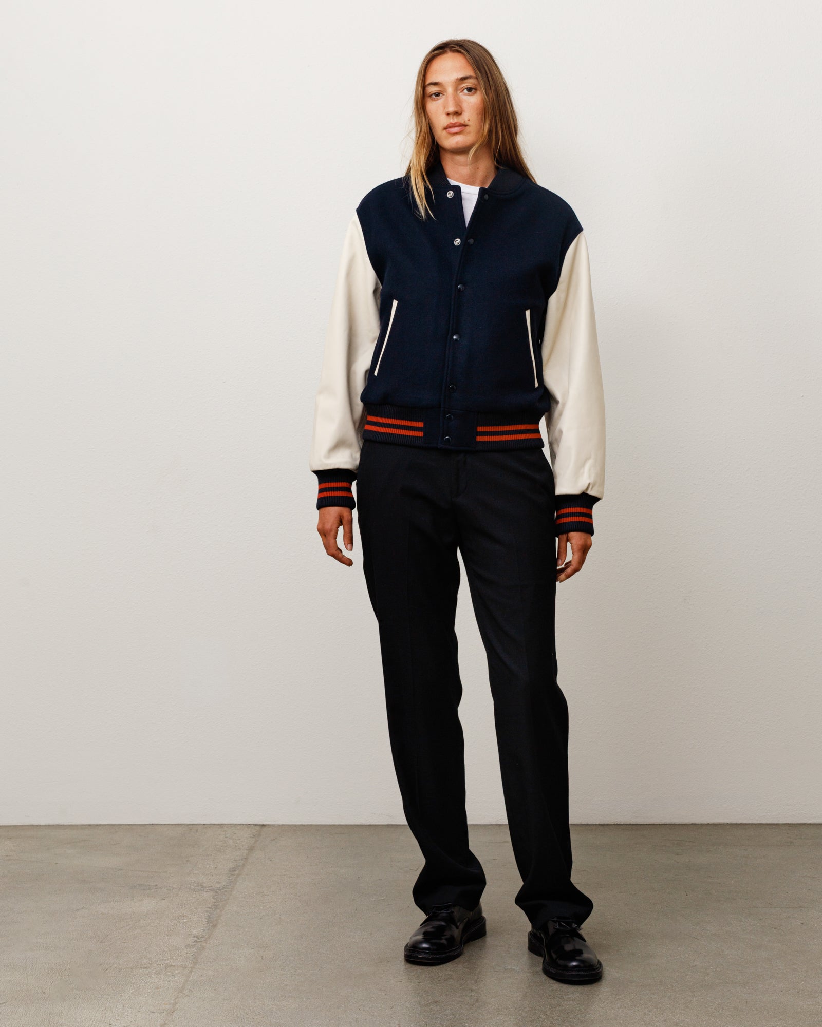 Wool Varsity Jacket - Navy | Outerwear | Stüssy Japan