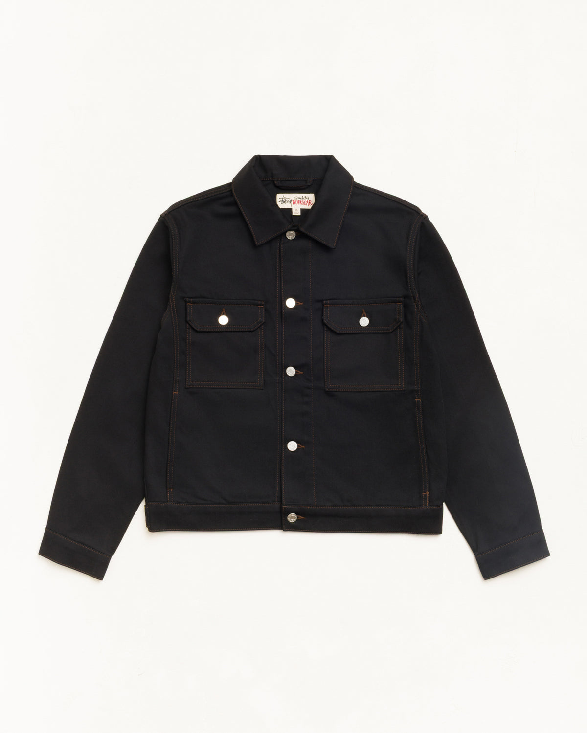 Denim Trucker Jacket - Raw Black Contrast Stitch | Outerwear 