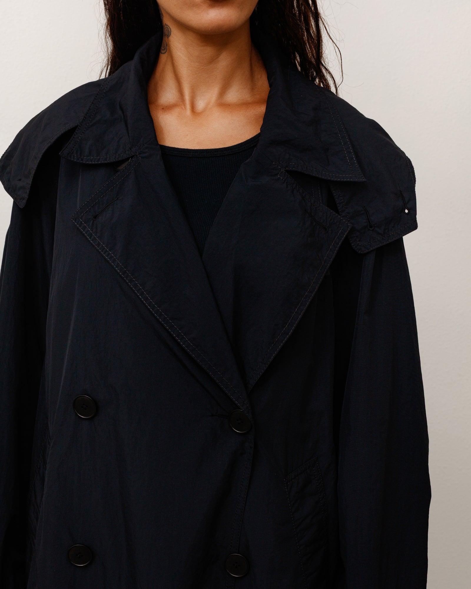 Ultra Lightweight Nylon Trench - Black | Outerwear | Stüssy Japan
