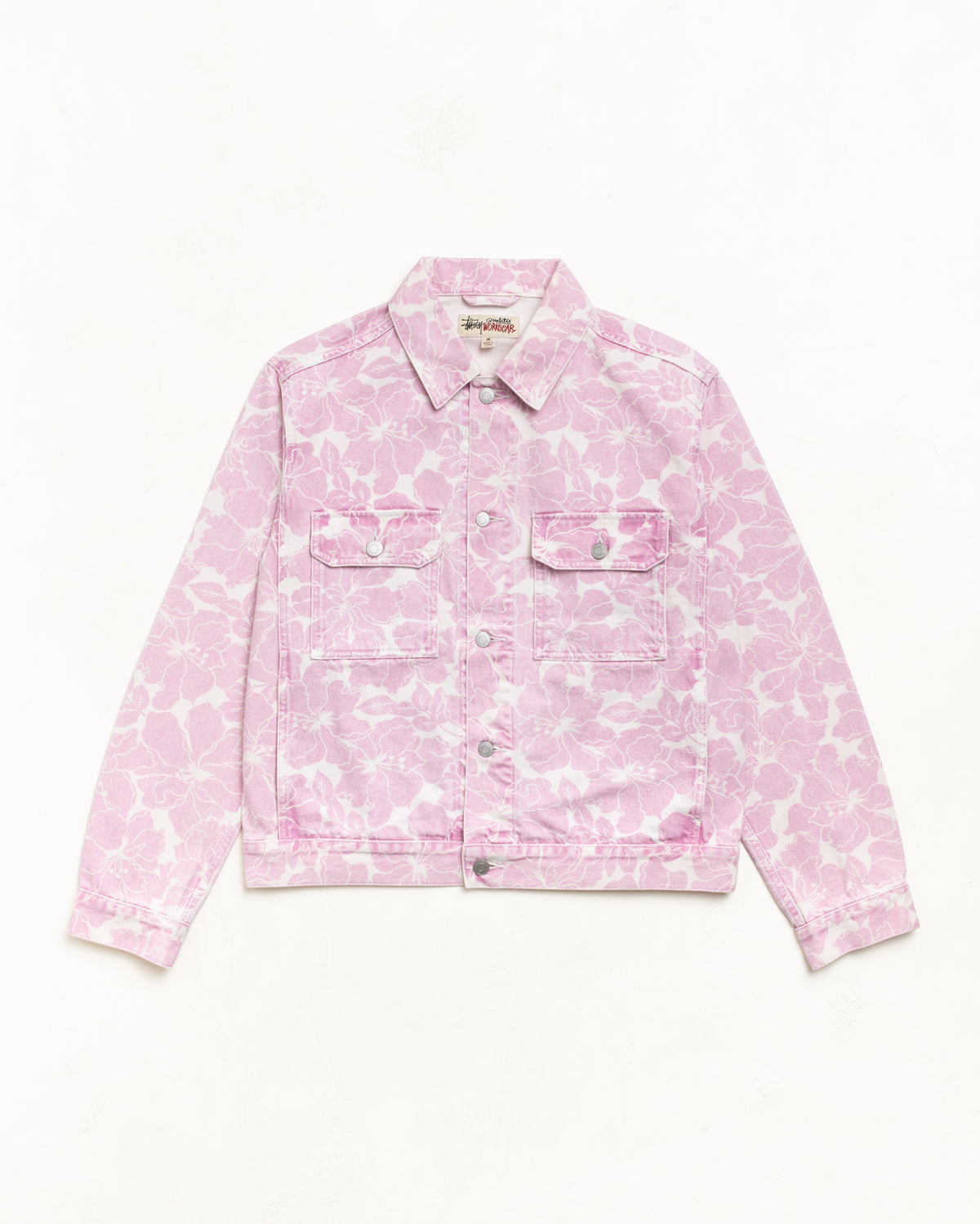Denim Trucker Jacket – Pink Hawaiian | Outerwear | Stüssy Japan