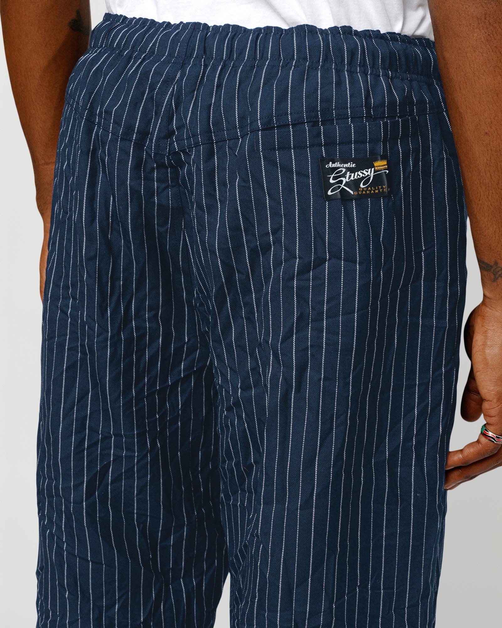 Stüssy Beach Pant Wrinkled Stripe Navy Pants