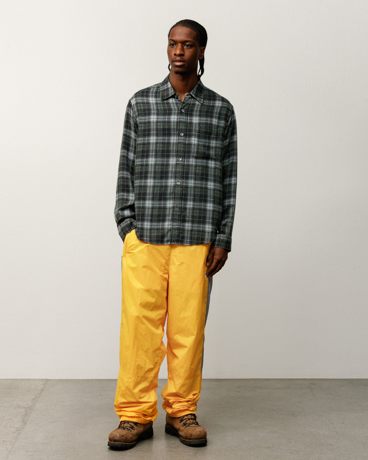 Nylon Track Pant Mens Regular In Yellow