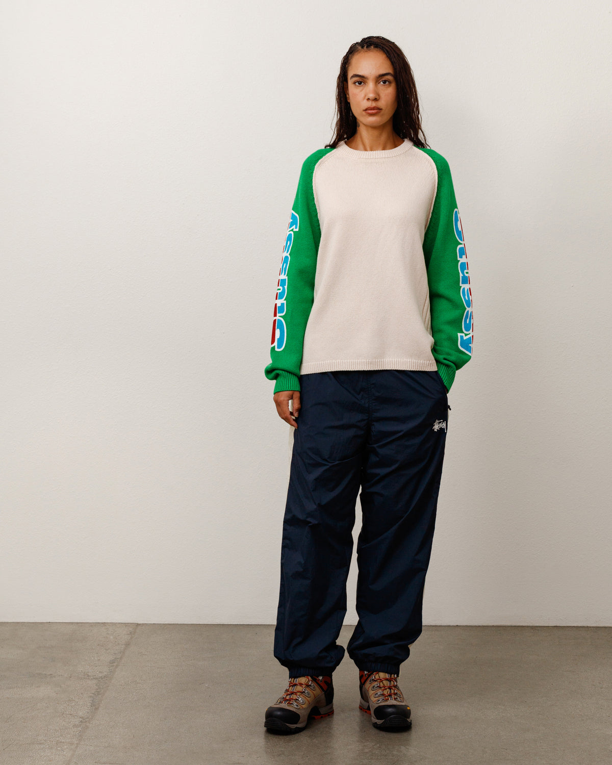 Side Stripe Track Pant Unisex Regular In Navy