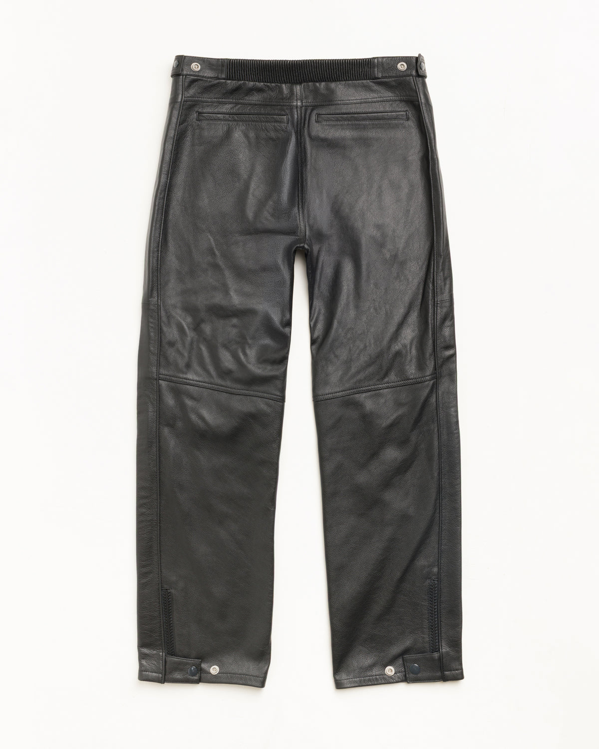 Leather Moto Pants Unisex Regular In Black