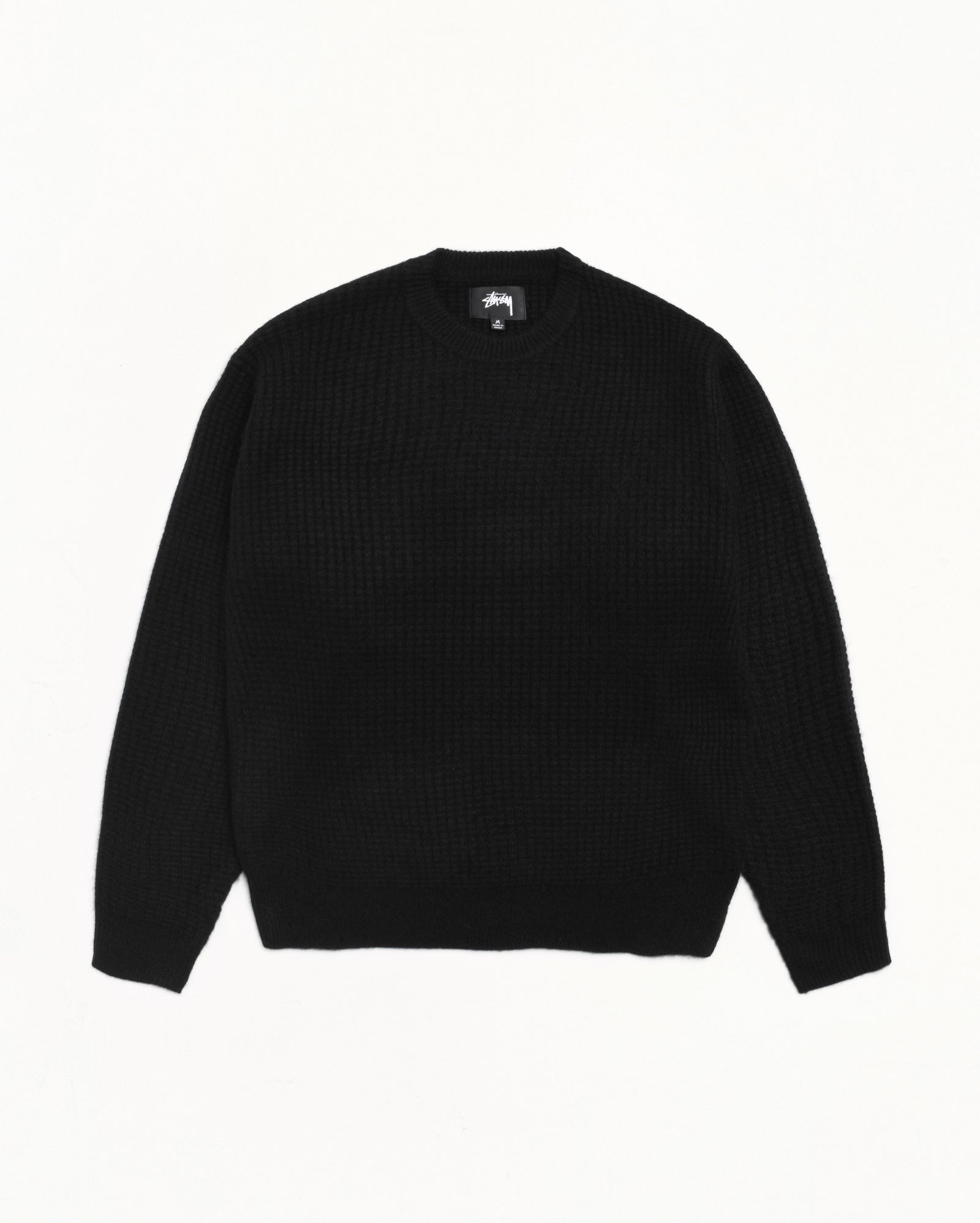 stussy faded cotton knit 黒　セーター　短丈　スウェット FADED COTTON KNIT CREW | Parallel