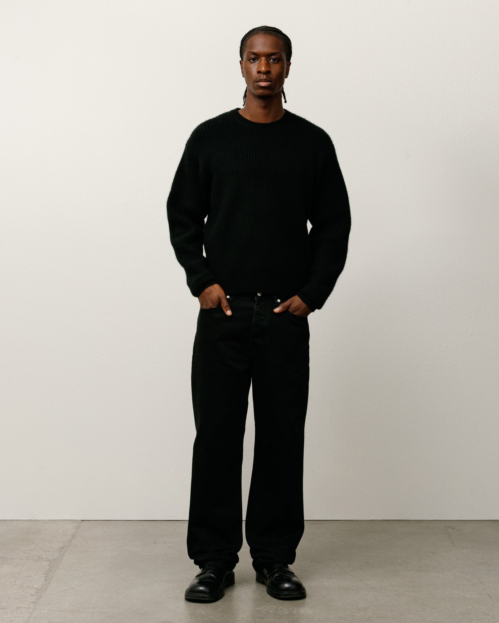Waffle Cashmere Sweater – Black | Sweaters & Knits | Stüssy Japan