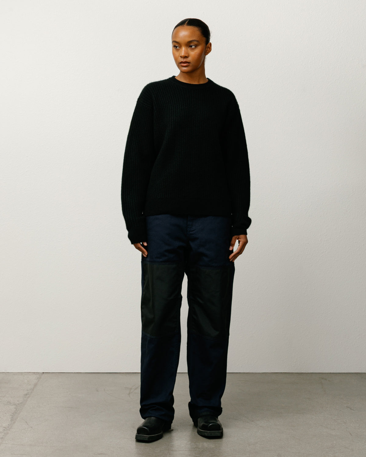 Waffle Cashmere Sweater – Black | Tops & Knits | Stüssy Japan