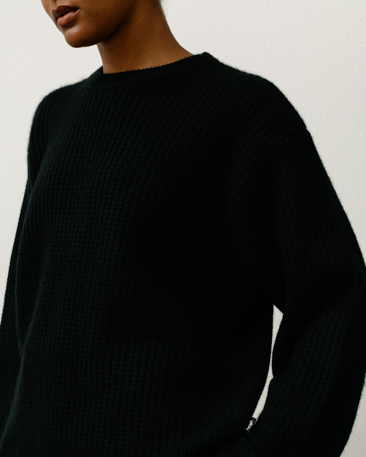 Waffle Cashmere Sweater – Black | Tops & Knits | Stüssy Japan