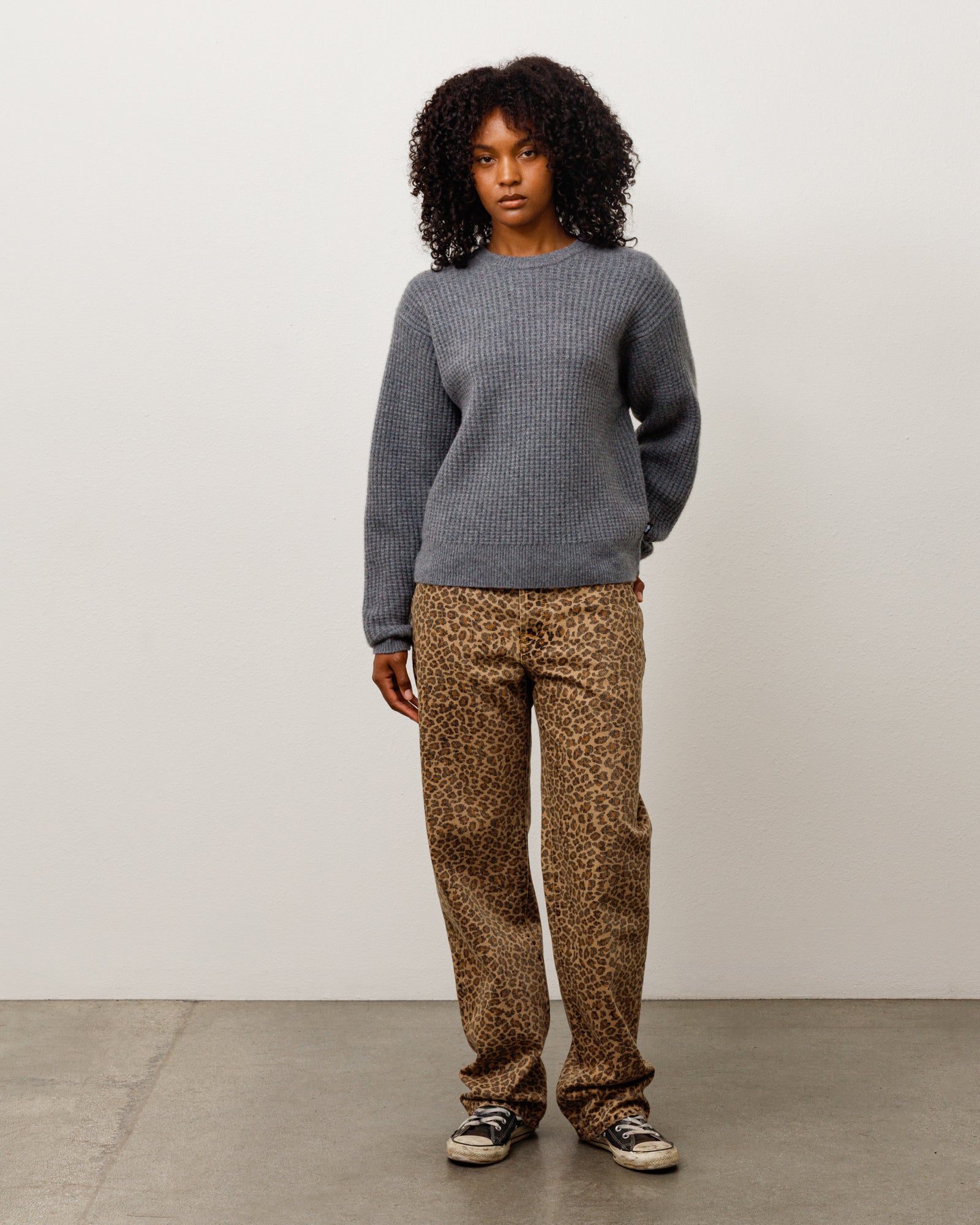 Waffle Cashmere Sweater - Charcoal | Tops & Knits | Stüssy Japan