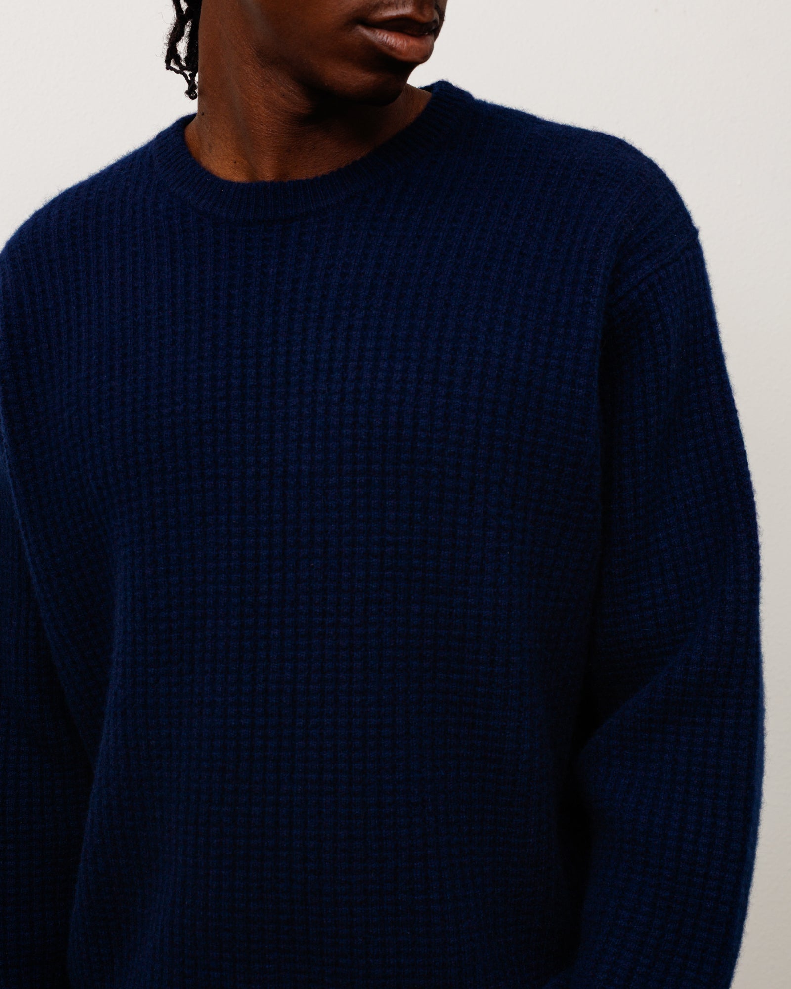 Waffle Cashmere Sweater - Deep Navy | Tops & Knits | Stüssy Japan