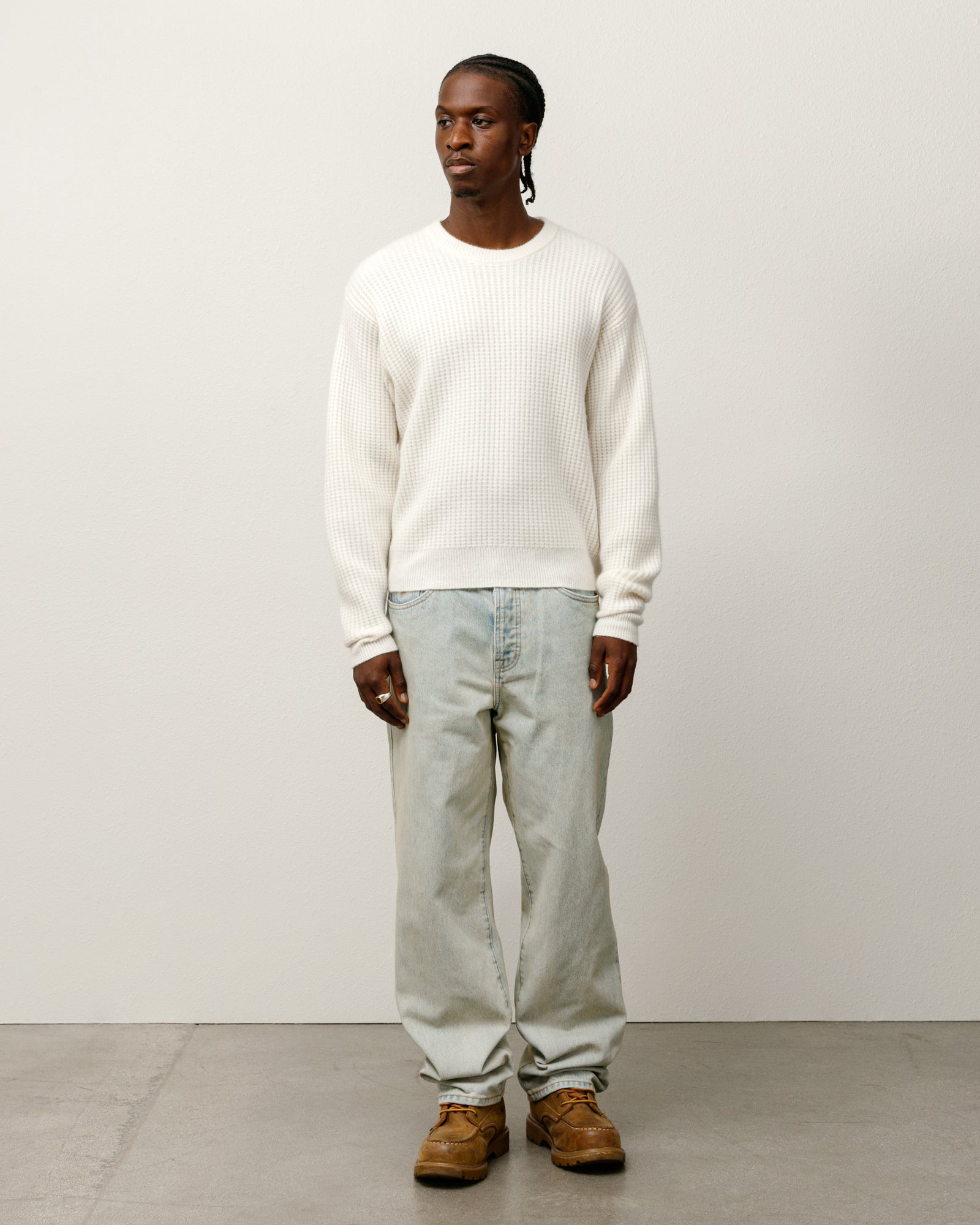 Waffle Cashmere Sweater – Ivory | Sweaters & Knits | Stüssy Japan