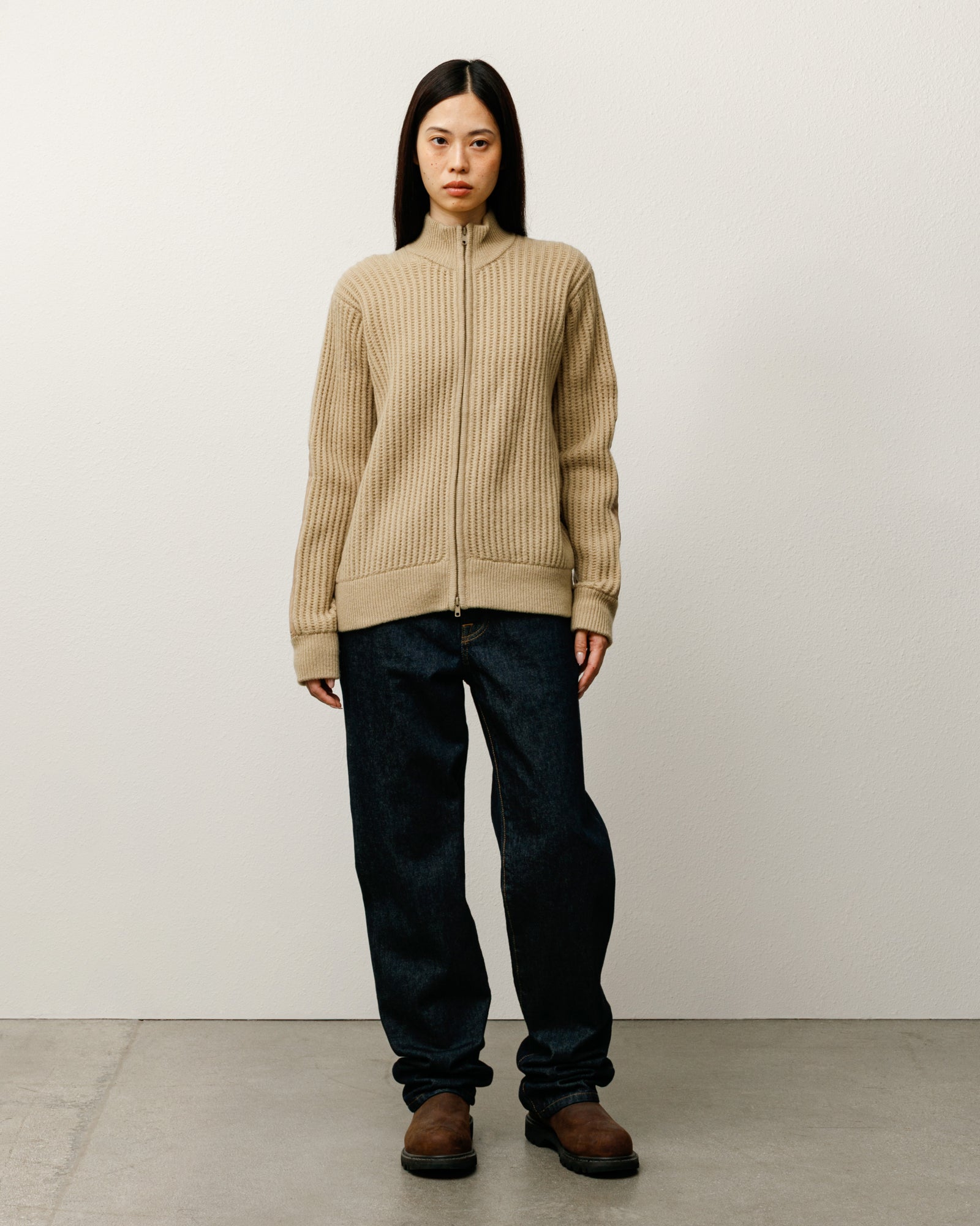 Lambs Wool Zip Sweater – Sand | Tops & Knits | Stüssy Japan