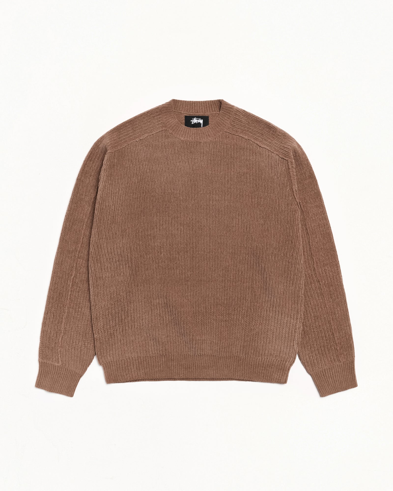 Exposed Seam Sweater Mens Long Sleeve In Brown