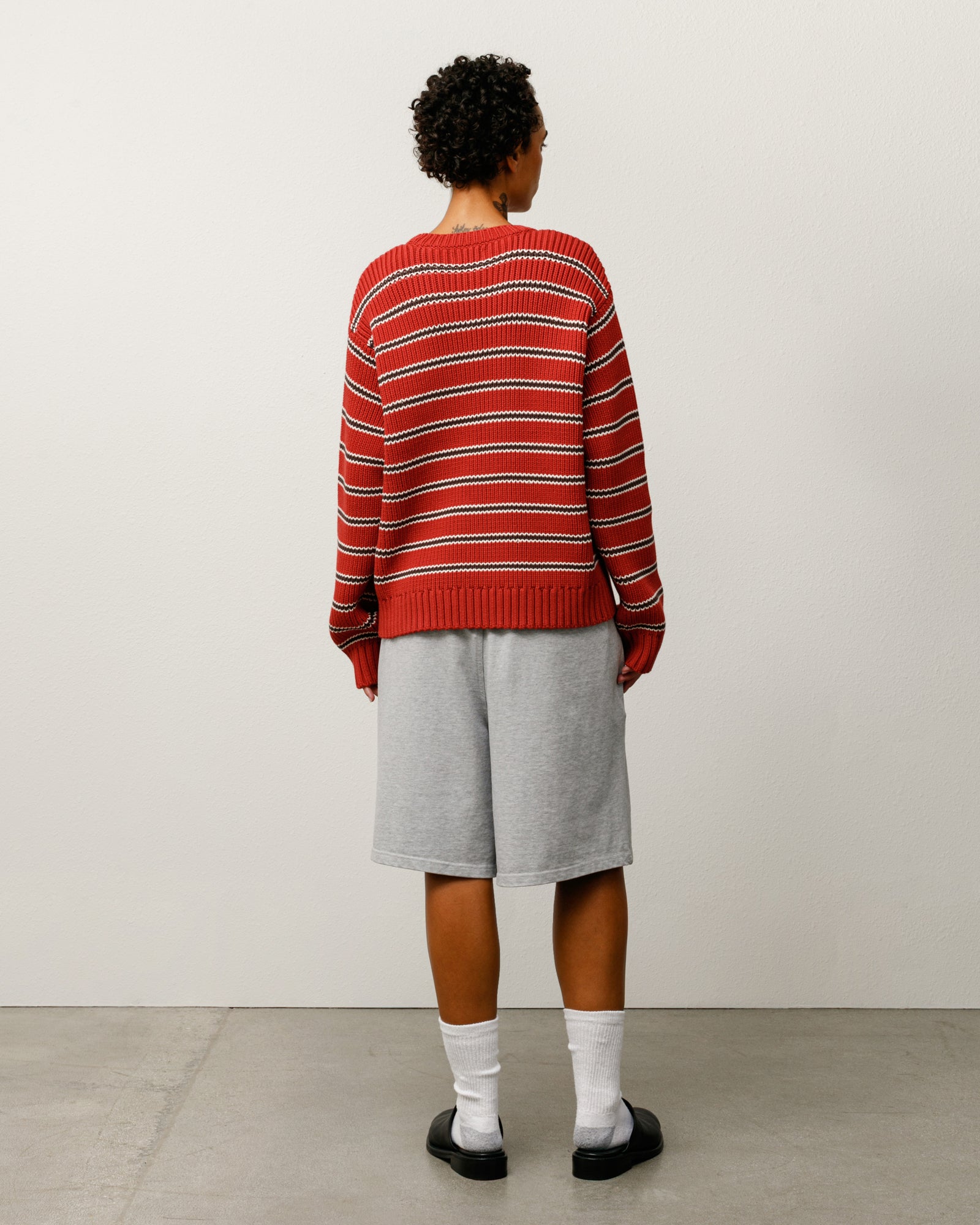 Chunky Cotton Stripe Sweater – Brick | Tops & Knits | Stüssy Japan