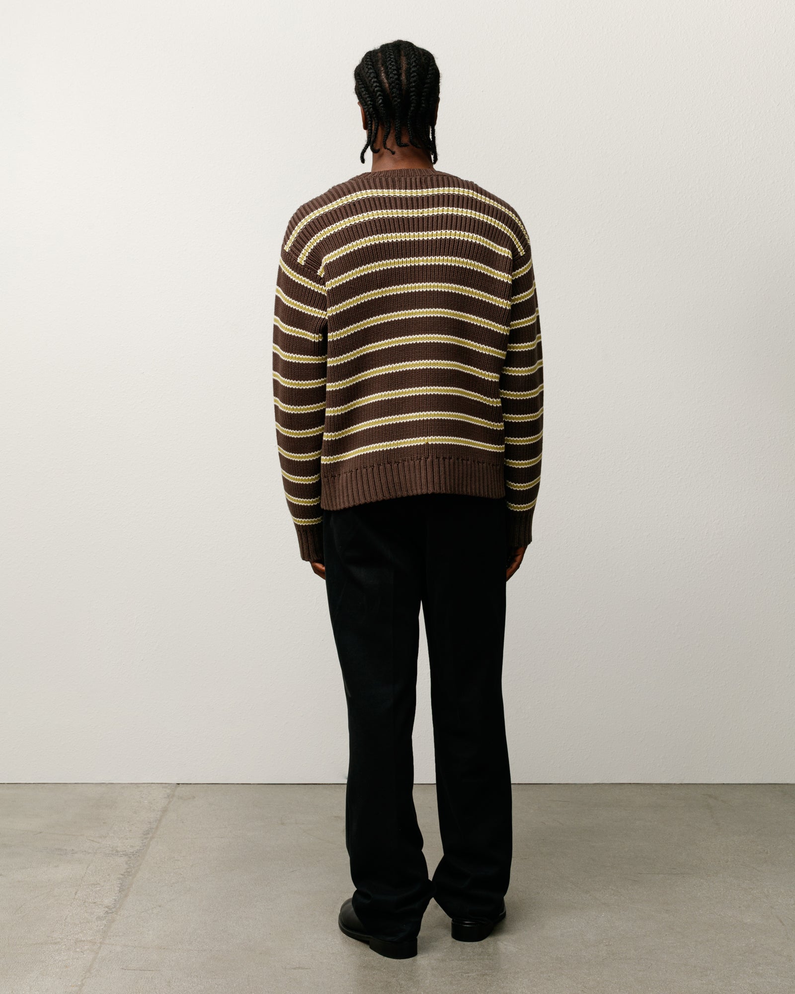 Chunky Cotton Stripe Sweater – Forest | Tops & Knits | Stüssy Japan