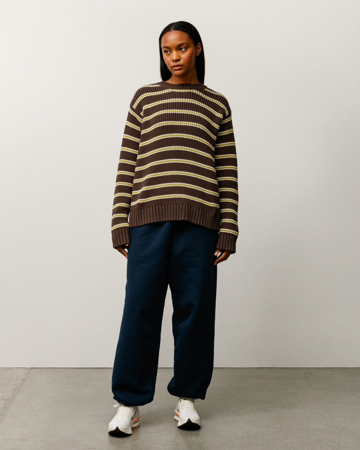 Chunky Cotton Stripe Sweater – Forest | Tops & Knits | Stüssy Japan