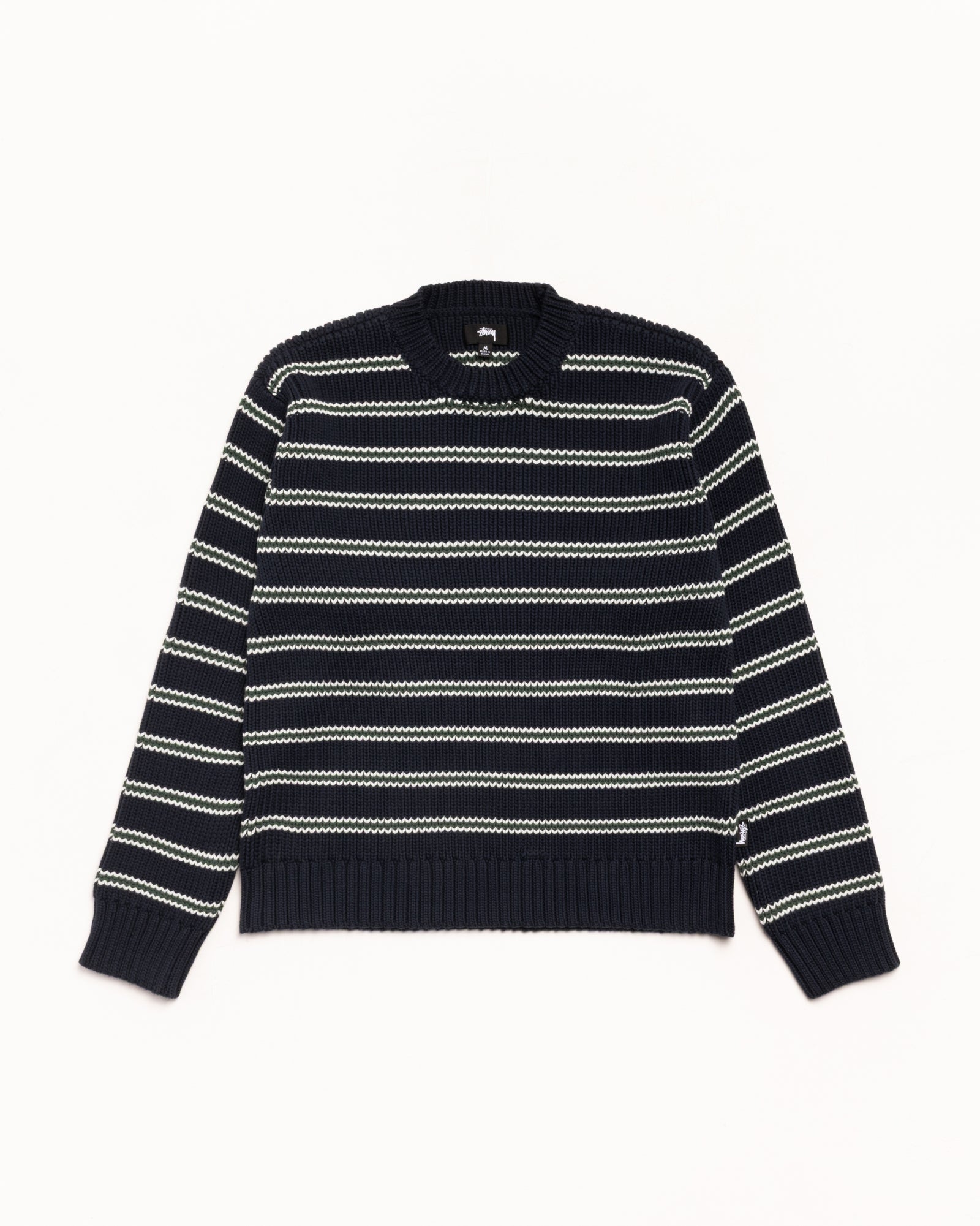 Chunky Cotton Stripe Sweater – Ocean | Tops & Knits | Stüssy Japan