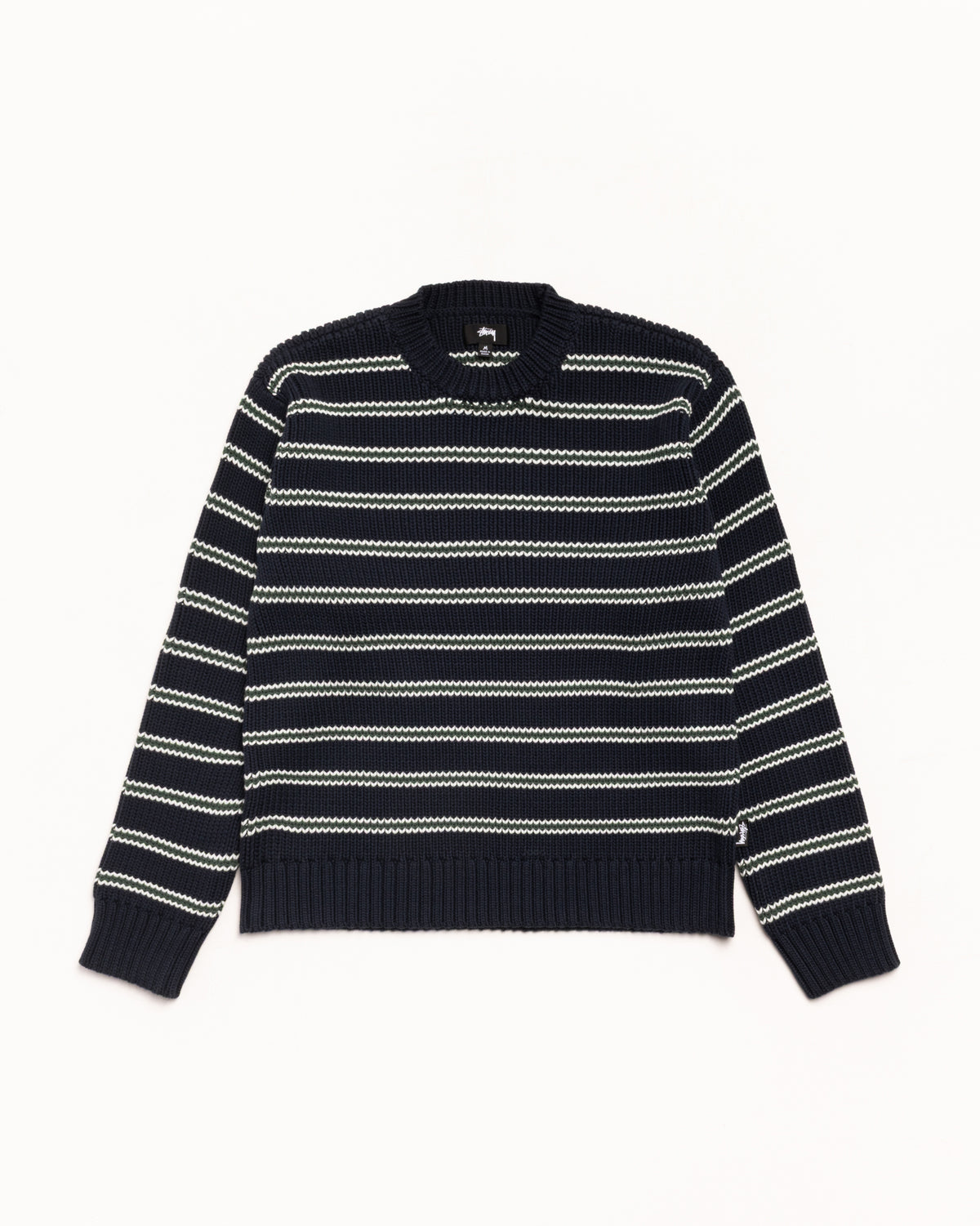Chunky Cotton Stripe Sweater – Ocean | Tops & Knits | Stüssy Japan