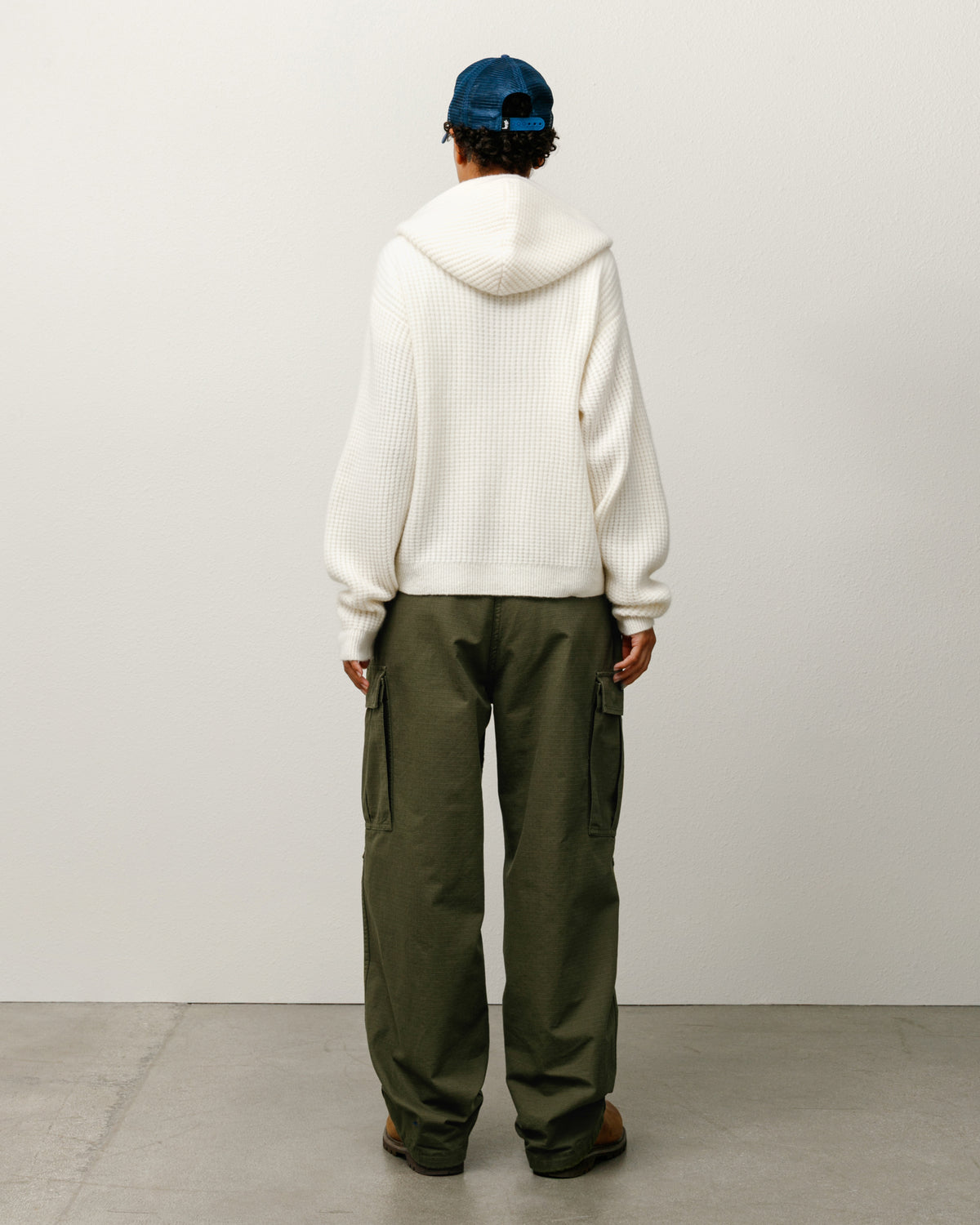 Waffle Cashmere Zip Hood Sweater – Ivory | Tops & Knits | Stüssy Japan