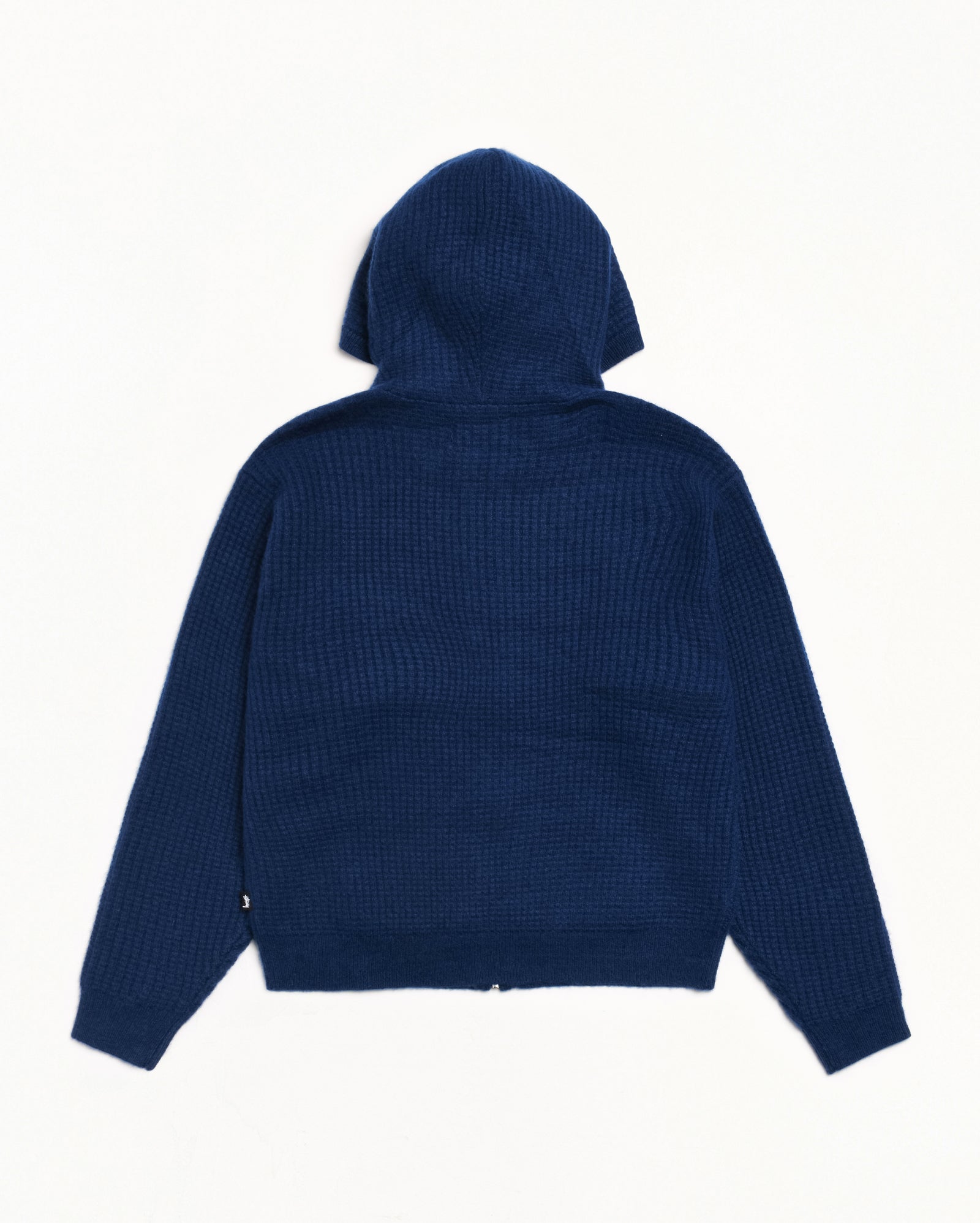 Waffle Cashmere Zip Hood Sweater – Navy | Sweaters & Knits