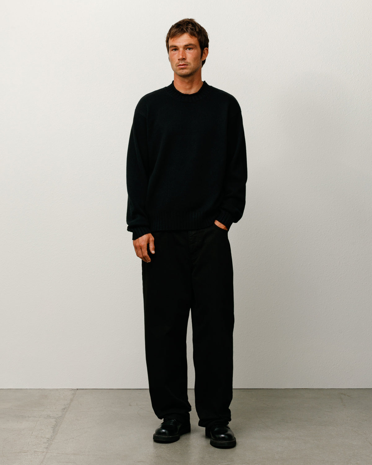 Surfman Merino Cotton Sweater – Black | Sweaters & Knits | Stüssy 