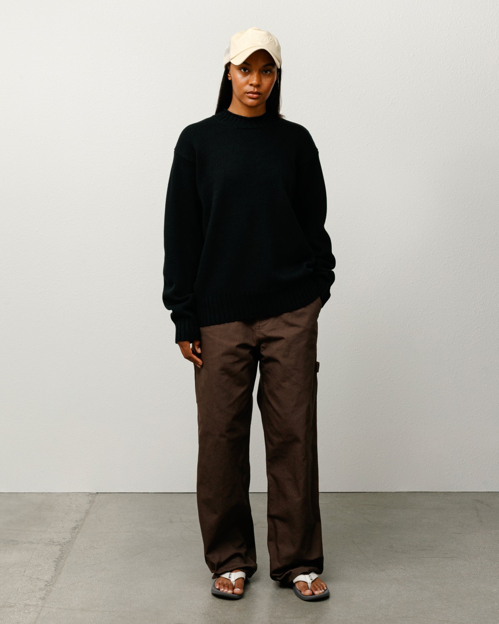 Tonal Mock Neck Sweater Mens Long Sleeve In Black