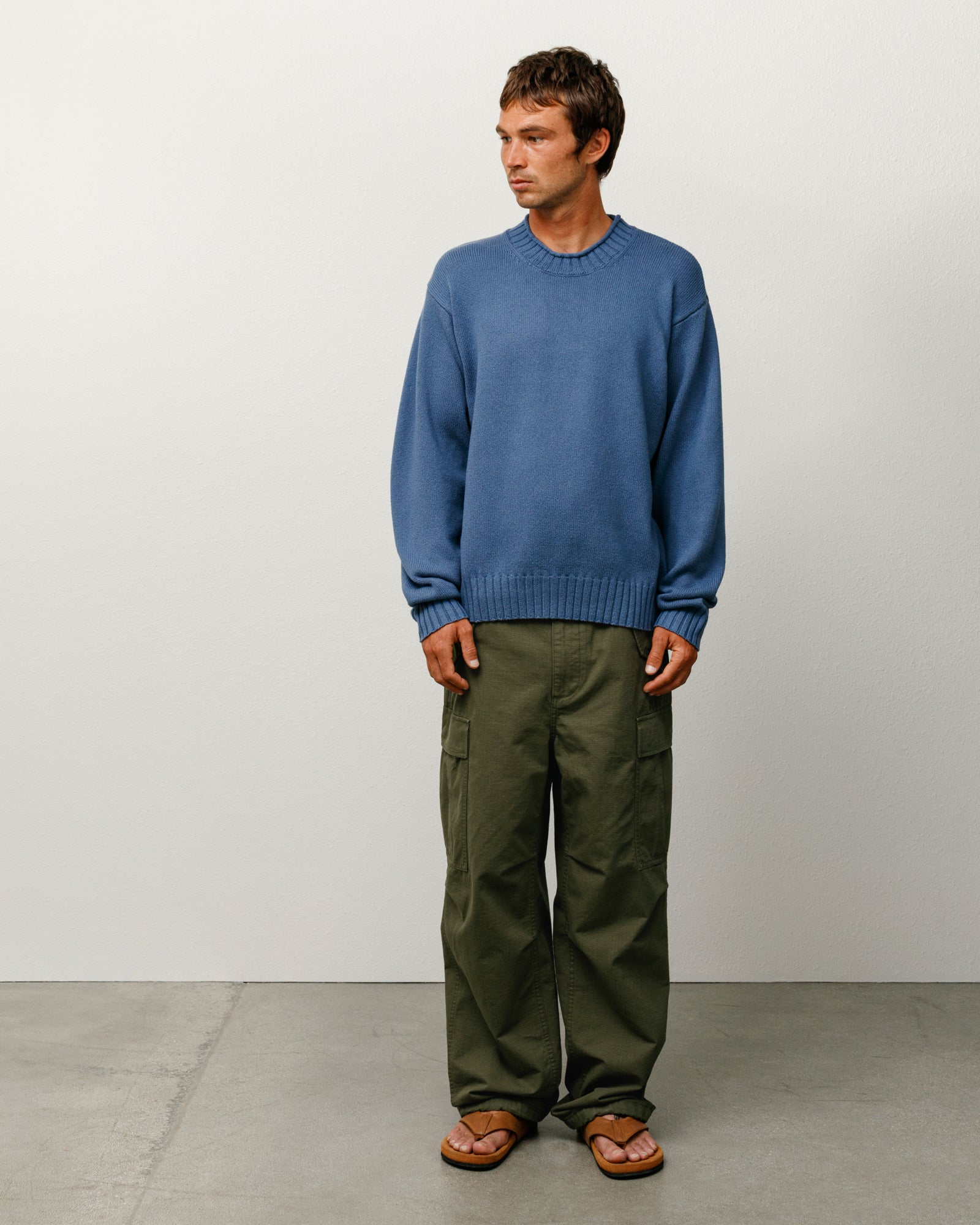 Surfman Merino Cotton Sweater – Washed Blue | Sweaters & Knits