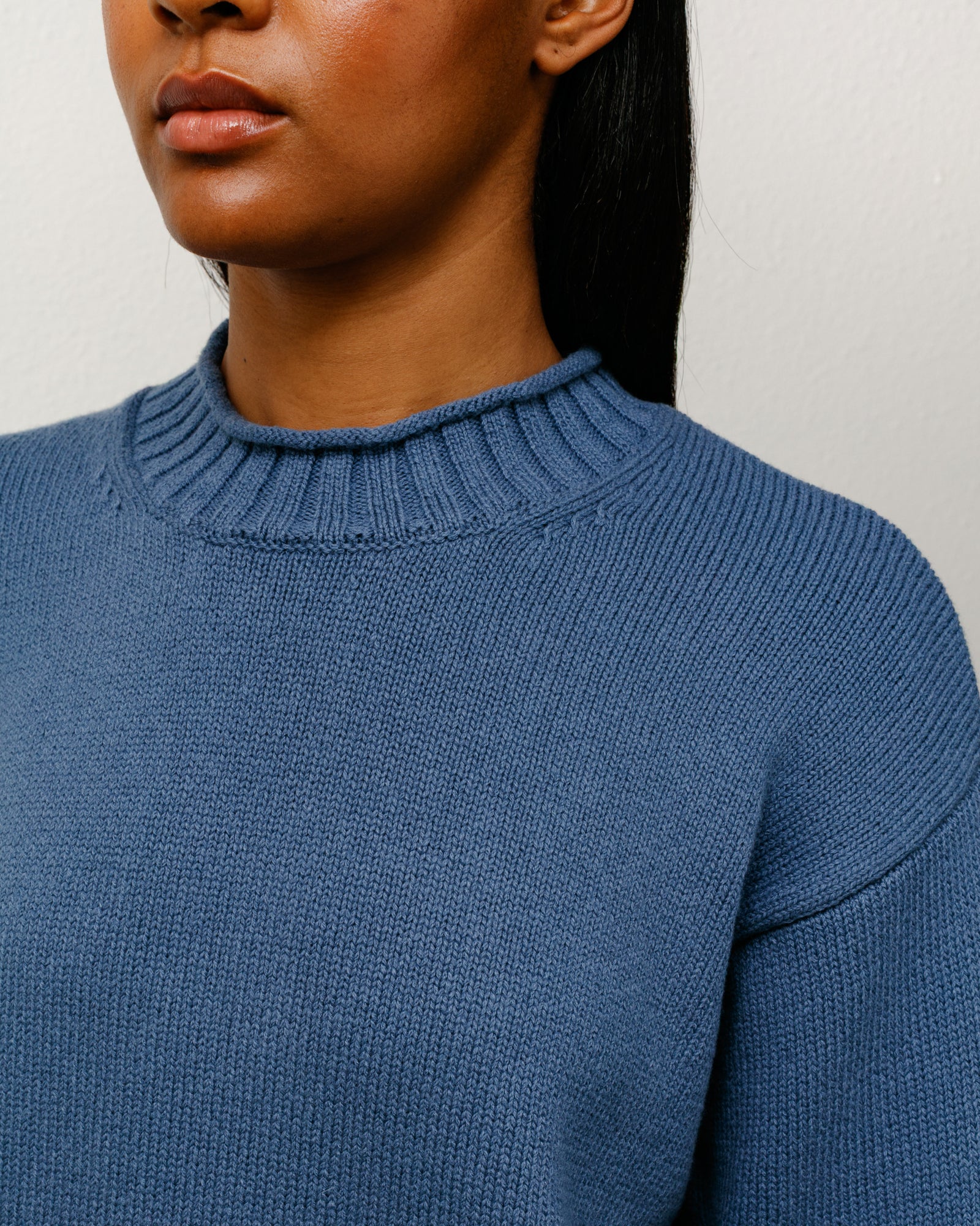 Surfman Merino Cotton Sweater – Washed Blue | Sweaters & Knits