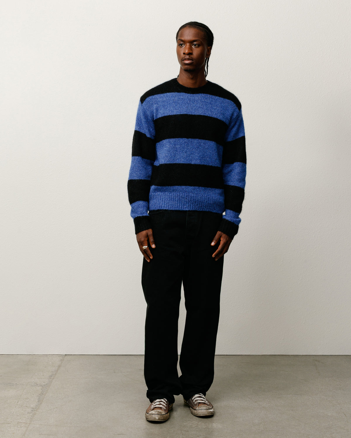 Mohair Stripe Sweater – Blue | Sweaters & Knits | Stüssy Japan