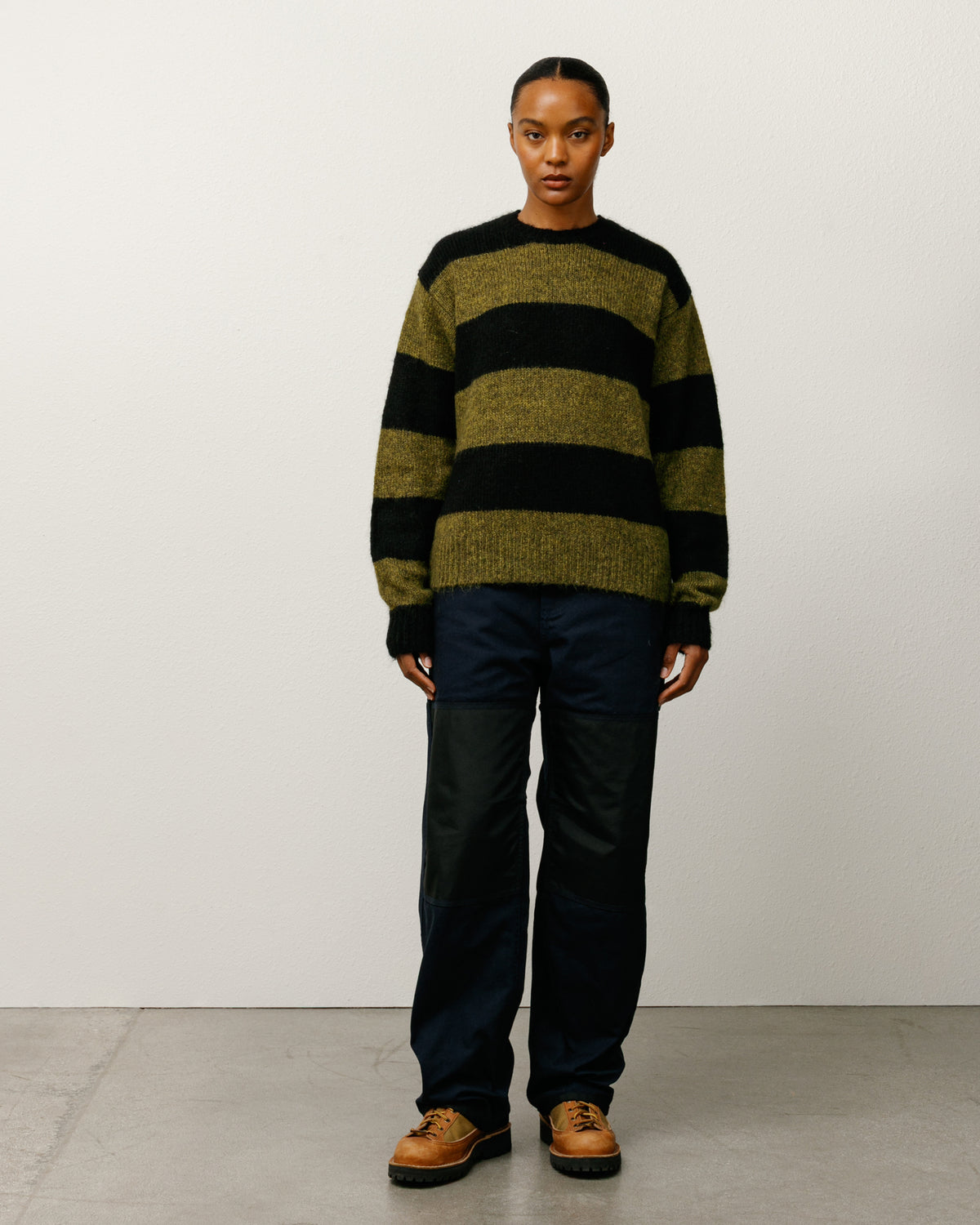 Mohair Stripe Sweater – Dark Olive | Sweaters & Knits | Stüssy Japan