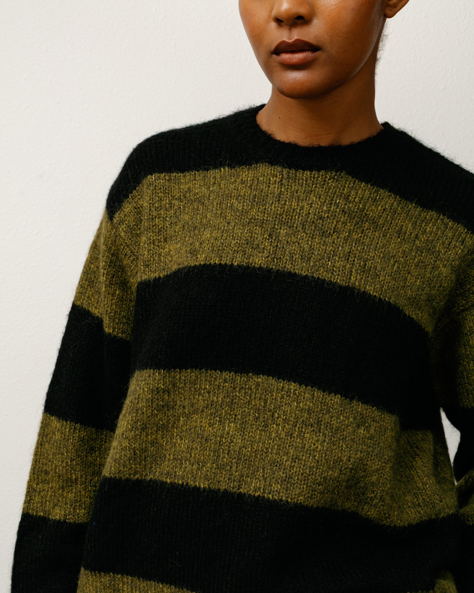 Mohair Stripe Sweater – Dark Olive | Sweaters & Knits | Stüssy Japan
