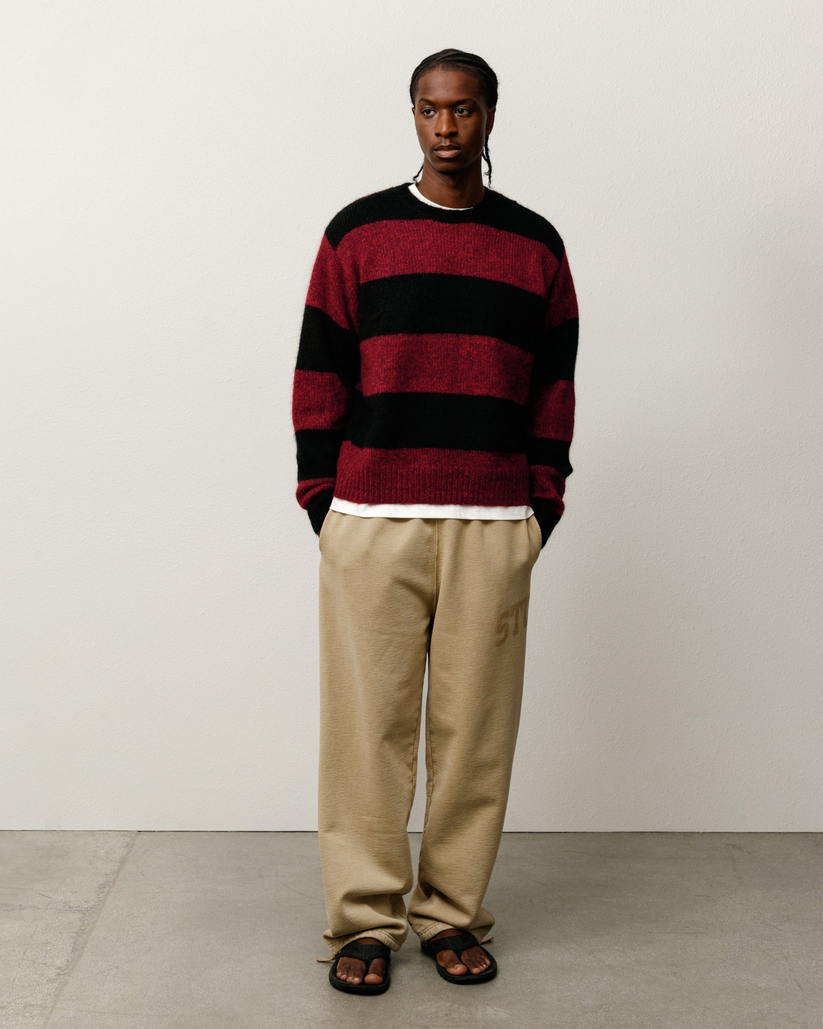 Mohair Stripe Sweater – Red | Sweaters & Knits | Stüssy Japan