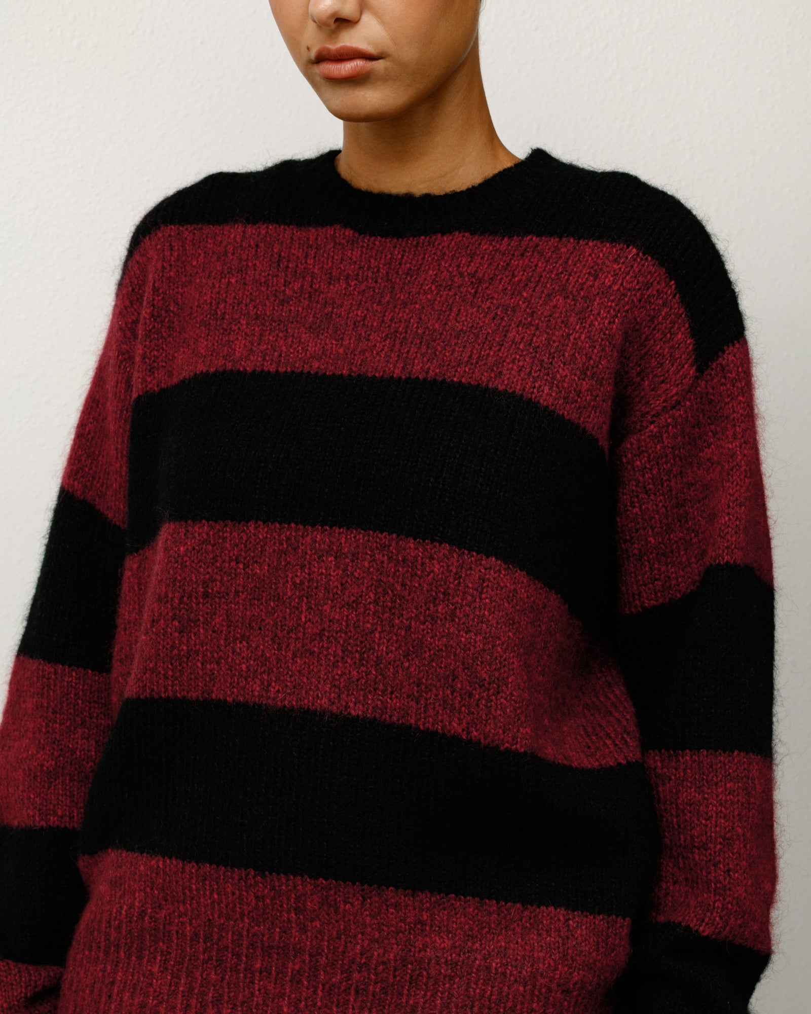 Mohair Stripe Sweater – Red | Sweaters & Knits | Stüssy Japan