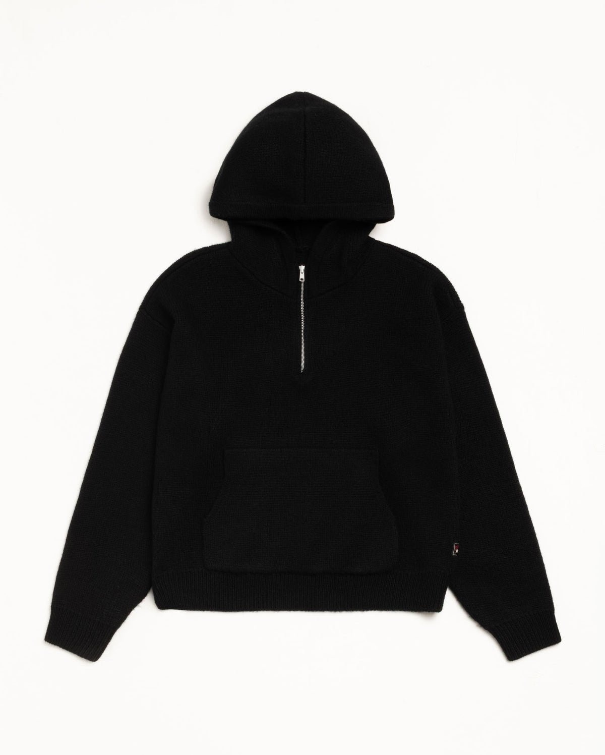Quarter Zip Knit Hoodie – Black | Tops & Knits | Stüssy Japan