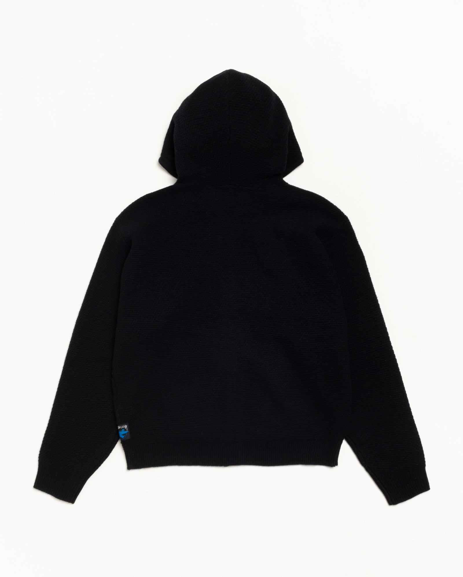 Textured Zip Hooded Sweater – Black | Tops & Knits | Stüssy Japan