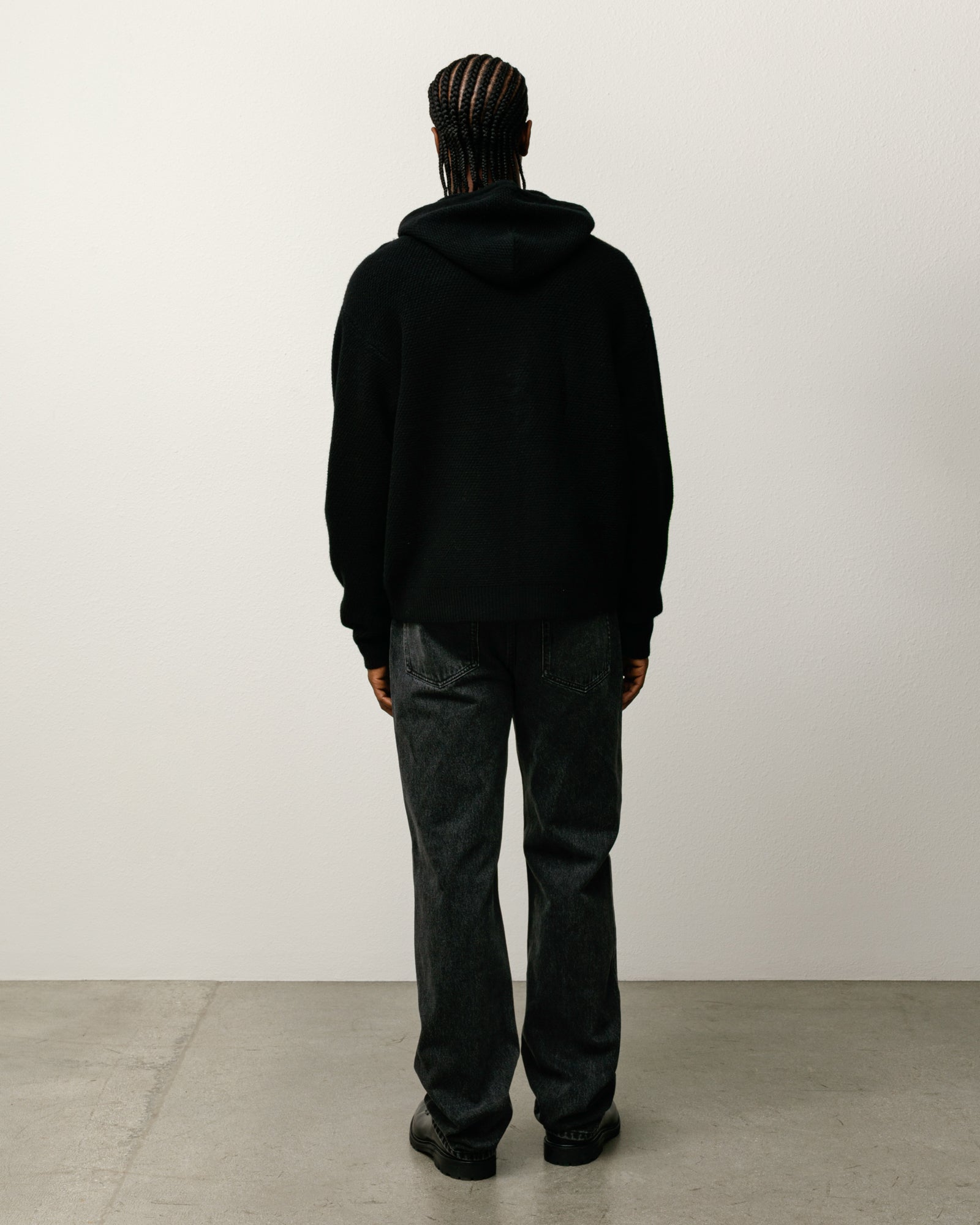 Textured Zip Hooded Sweater – Black | Tops & Knits | Stüssy Japan