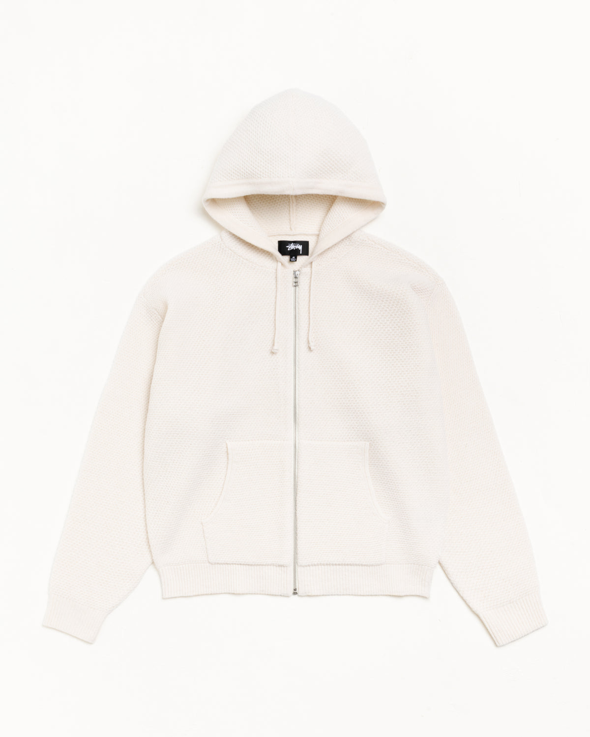 Textured Zip Hooded Sweater – Bone | Tops & Knits | Stüssy Japan