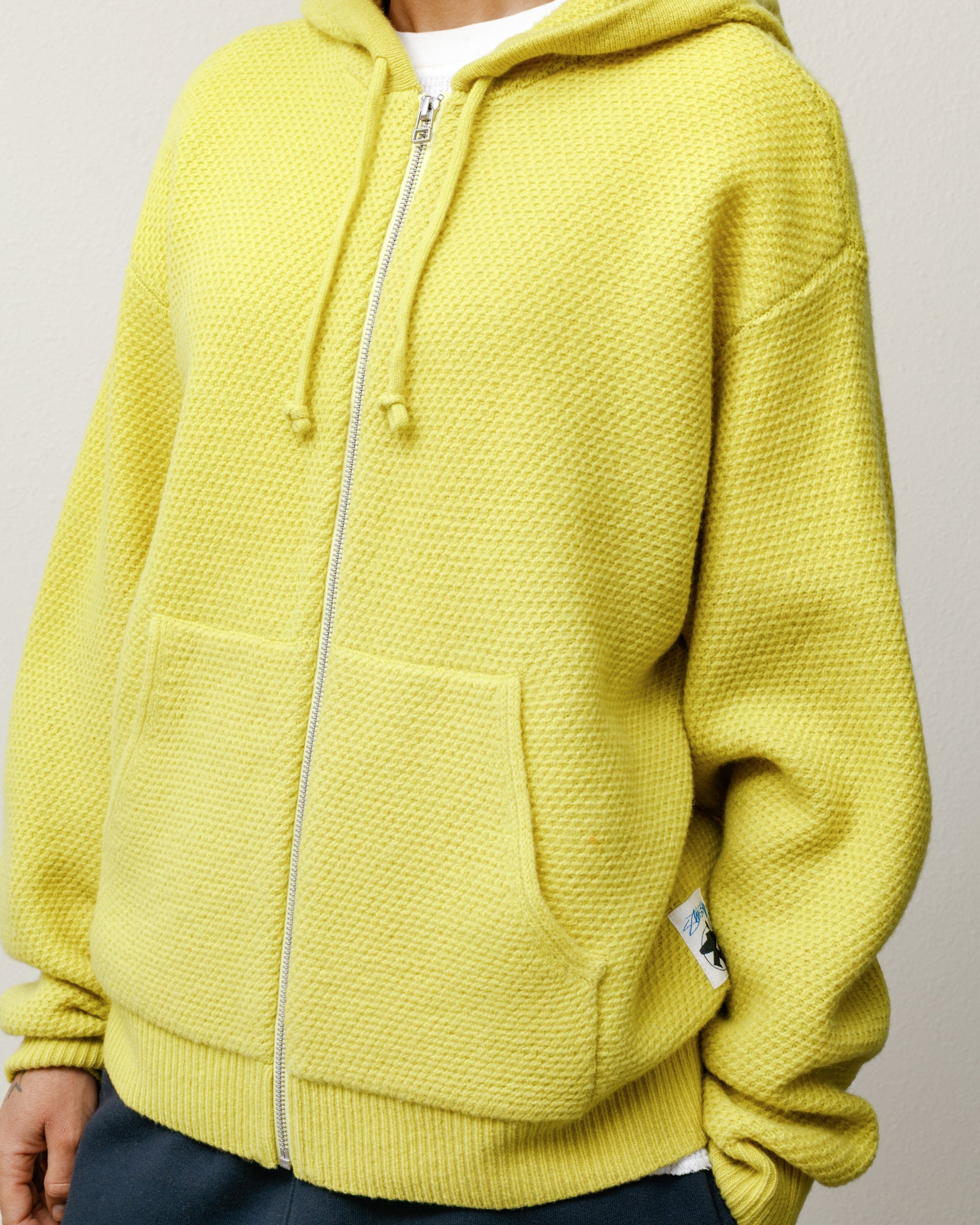 Textured Zip Hooded Sweater – Yellow | Tops & Knits | Stüssy Japan
